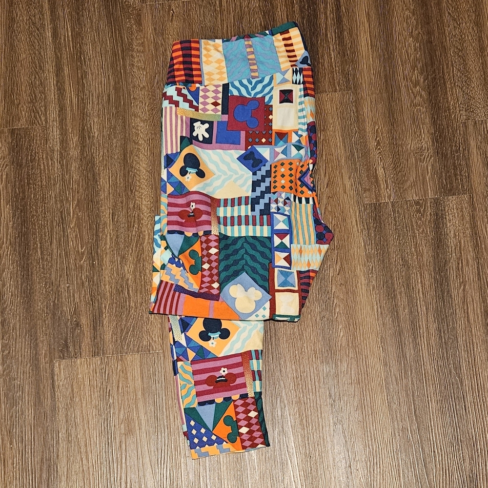 Lularoe Disney Patchwork Patterned Leggins